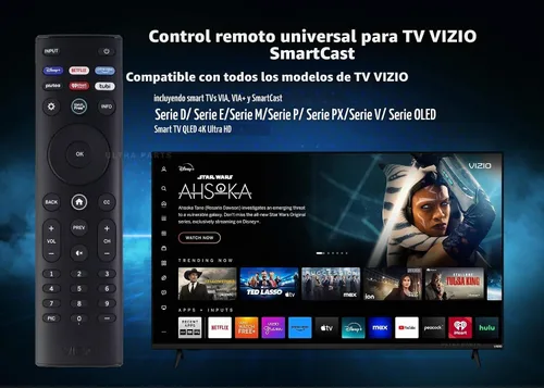 Vista 3 de Mando a distancia de repuesto OEM XRT140 para todos los televisores inteligentes VIZIO Smartcast D/E/M/P/V/PX Series