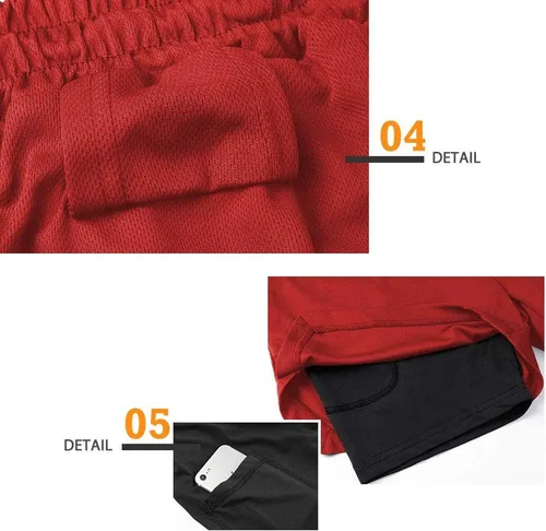 Vista 6 de Surenow - Pantalones cortos de correr para hombre, pantalones cortos 2 en 1 para entrenamiento, de 7 pulgadas, para yoga, deportes al aire libre