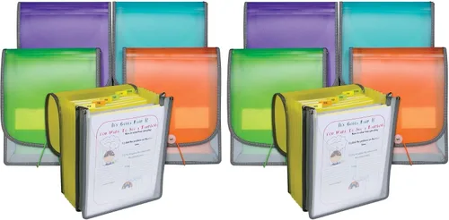 Vista 2 de C-Line Archivo organizador de mochila expandible vertical de 7 bolsillos, 1 archivo, el color puede variar (58700), surtido, 1 pulgada x 10 1/4