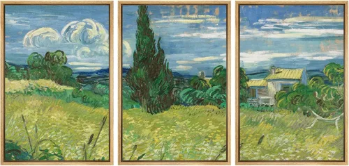Vista 121 de wall26 Lienzo enmarcado para pared, juego de arte con flores de almendra de Vincent Van Gogh, naturaleza, ilustraciones de área silvestre, bellas
