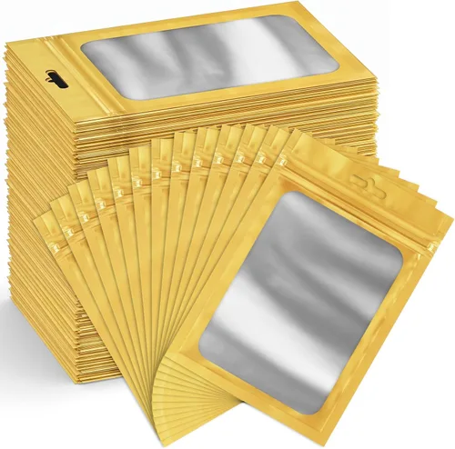 Vista 10 de Funfery Paquete de 300 bolsas resellables para almacenamiento de alimentos, bolsas transparentes de Mylar, bolsa de embalaje, comestibles, bolsa a