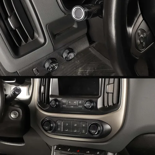 Vista 5 de Jimen Compatible con Chevrolet Colorado/GMC Canyon 2014-2022, 8 piezas de botón de CA de volumen de audio de consola central, intermitente e Negro