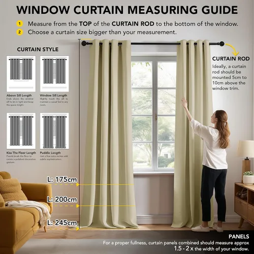 Vista 7 de Deconovo Cortinas opacas para dormitorio, juego de 2 paneles de 42 pulgadas de ancho x 45 pulgadas de largo, aislamiento térmico y reducción