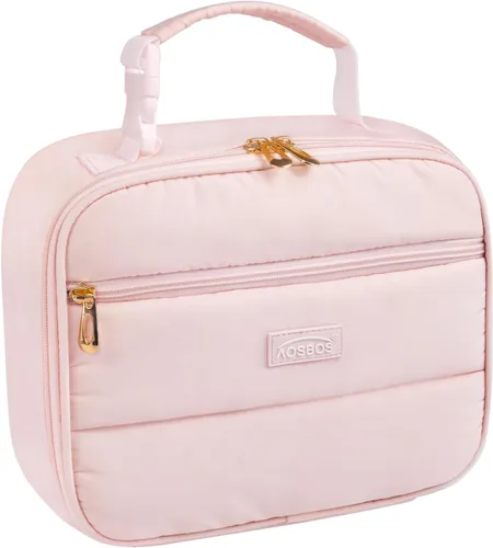 Vista 11 de Aosbos - Bolsa de almuerzo aislada para adultos - Elegante lonchera pequeña en sarga para trabajo, oficina - Bolsa de almuerzo suave y portátil