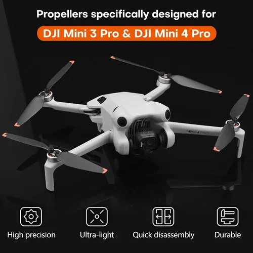 Vista 6 de 16 hélices para DJI Mini 4 Pro y Mini 3 Pro, cuchillas de liberación rápida 16 piezas