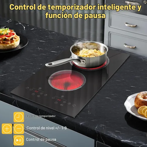 Vista 7 de Placa eléctrica de 2 quemadores, estufa eléctrica de 12 pulgadas