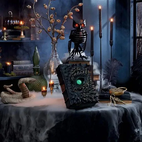 Vista 3 de YANGMEI Escultura única de ojo de diablo, llamativa, delicada, de resina, espeluznante, extraña, estatua de Halloween, 6.1 pulgadas
