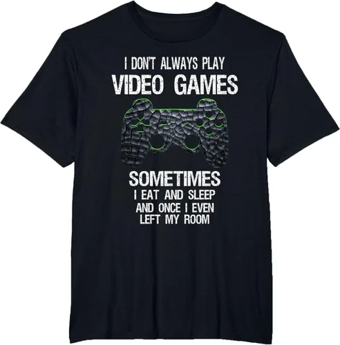 Vista 48 de Funny Gamer Video Games - Camiseta para niños y adolescentes, ajuste clásico, color negro, mezcla de algodón, Negro