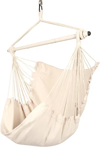 Vista 9 de Highwild Silla hamaca colgante con cuerda – Máximo 500 libras – 2 cojines incluidos – Barra separadora de acero con anillos antideslizantes