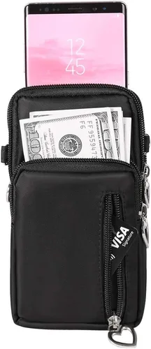 Vista 3 de Pequeña bolsa cruzada para teléfono celular, cartera para iPhone 13, 14, 15 Pro, Galaxy S23, S24, S22, S21, Pixel 8, 7a, 6