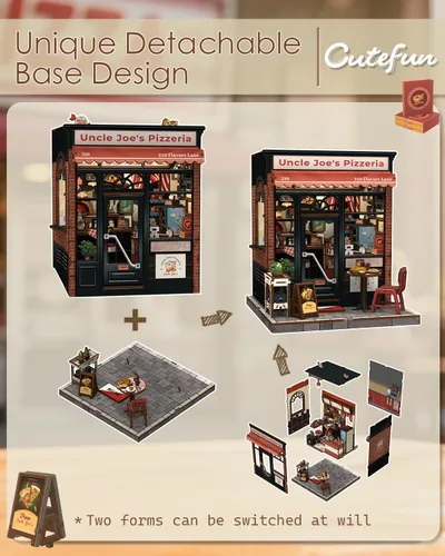 Vista 4 de Kit de rincón de libros Cutefun - Kit de casa de muñecas en miniatura de bricolaje para adultos y adolescentes, kit de construcción de mini casa