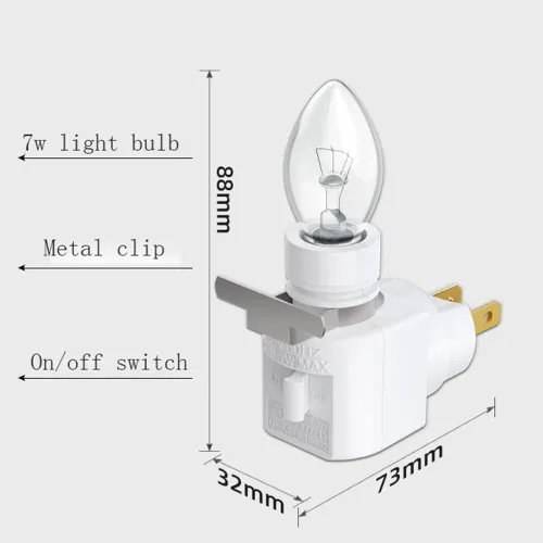 Vista 4 de TWDRTDD Luz nocturna con enchufe, Luz nocturna de base ajustable E12 con interruptor de encendido/apagado para hacer luces nocturnas decorativas