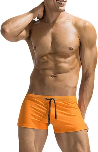 Vista 32 de COOFANDY Trajes de baño para hombre Slip de natación sexy Traje de baño de pierna cuadrada Traje de baño Short de natación Traje de baño con 4