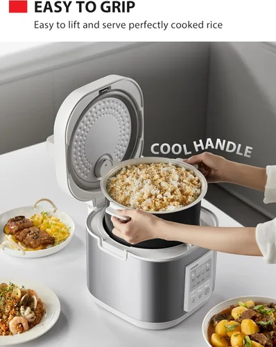 Vista 4 de TOSHIBA Rice Cooker Heritage Bento Box, control digital, capacidad de arroz crudo de 5.5 tazas, 9 funciones con calefacción 3D y mantenimiento