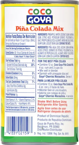 Vista 2 de Goya Foods Piña Colada Mix, 12 onzas líquidas (paquete de 24)