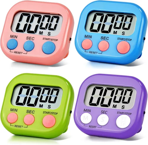 Vista 20 de Paquete de 24 temporizadores digitales de cocina, temporizador digital magnético con pantalla grande, temporizador de cocina con anillo fuerte