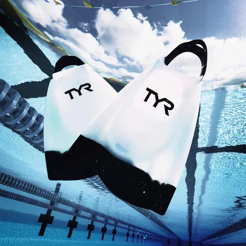 Vista 6 de TYR Hydroblade Fins - Short Blade Silicone Adult Training Swim Flippers 100% Premium Silicone Angled Blade Surface & Side Rails Natural