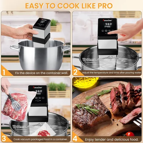 Vista 4 de Circulador de inmersión comercial de cocina Sous Vide de 1600 W, máquinas de restaurante Sous Vide, circulación de agua de 360°, ultra silencioso