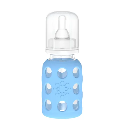 Vista 19 de Lifefactory Biberón de vidrio con pezón de etapa 1 y melón protector de silicona, 4 onzas