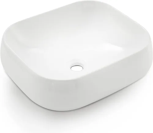 Vista 11 de Fregadero de Recipiente Negro Rectangular, 45,7x33 cm Encimera de Cerámica de Porcelana para Baño con Combo de Grifo y Drenaje
