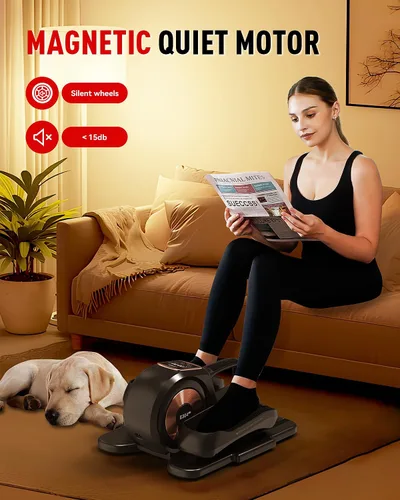 Vista 4 de HARISON Under Desk Elliptical Machine with Multi-Functional LCD Display, Ellipse Leg Exerciser for Seniors with 12-Level Adjustable Speed and