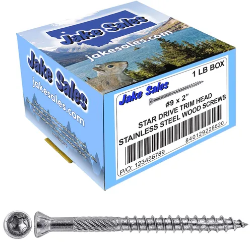 Vista 32 de Jake Sales Tornillo de madera multiusos con revestimiento de bronce de 1-5/8 pulgadas, cabeza torx/Star Drive Trim Head