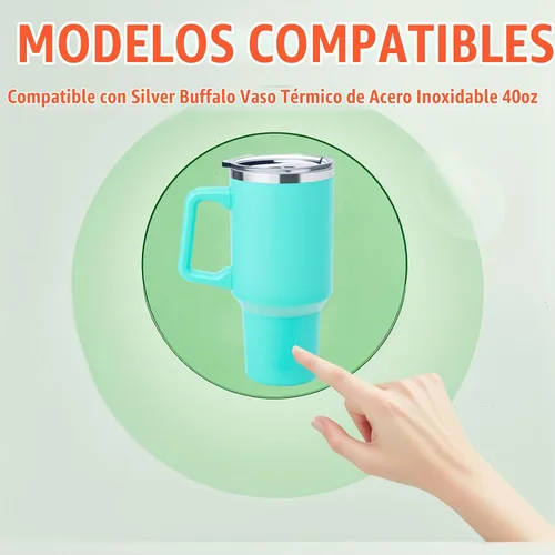 Vista 6 de Repuesto de tapa de vaso de 40 onzas, apta para tapas de vaso Silver Paquete 2