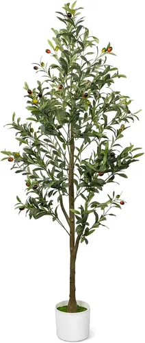 Vista 10 de Árbol de olivo artificial de 5.5 pies de planta decorativa