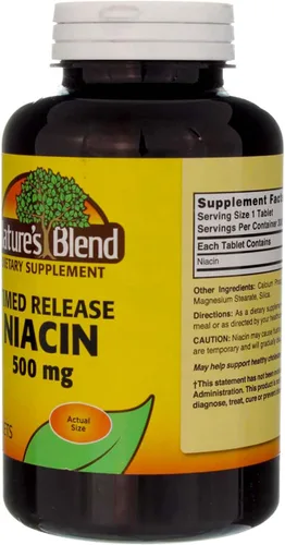 Vista 6 de Nature's Blend Niacina Liberación Temporizada 500 mg 500 mg 300 Tabletas