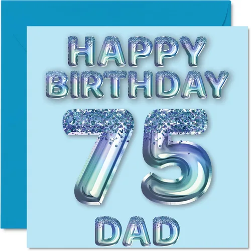 Vista 323 de Stuff4 Tarjeta de primer cumpleaños para niños, globo de fiesta con purpurina azul, tarjetas de feliz cumpleaños para niño de 1 año, nieto, hijo, 57