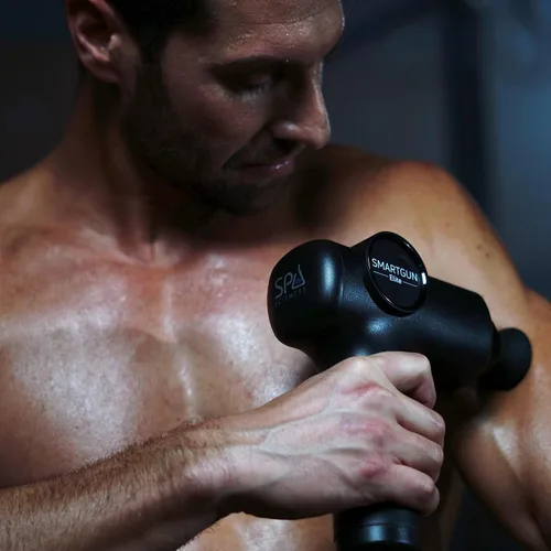 Vista 9 de SPA SCIENCES - SmartGun Elite - Masajeador terapéutico de percusión de tejido profundo - para dolor muscular - con cabezales intercambiables, 10