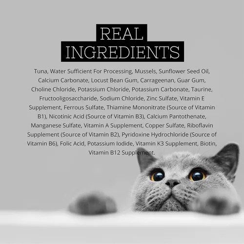 Vista 6 de Fussie Cat Premium Fórmula de atún húmeda sin grano para gato, 2.82 oz / 80 gramos, caja de 24