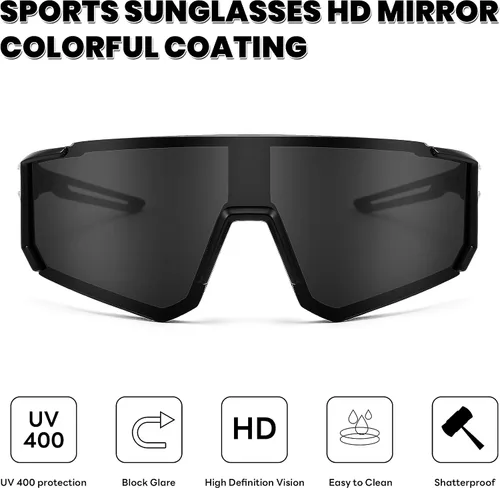 Vista 6 de FEISEDY Gafas de sol para niños, gafas de sol de béisbol juveniles, UV400, deportes, adolescentes, ciclismo, sombras para niños y niñas de 8 a 16