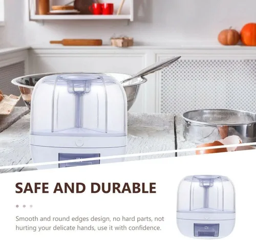Vista 6 de Dispensador de granos, dispensador de arroz giratorio de 6 rejillas, dispensador de alimentos secos con taza medidora, organización de cocina, 22.0