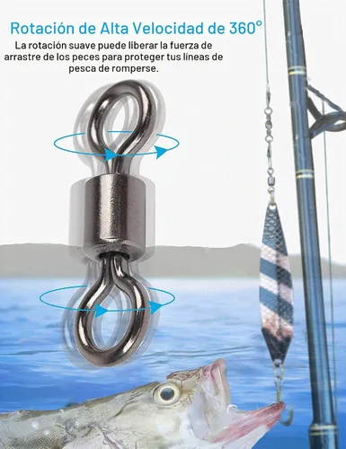 Vista 3 de Juego de giros de barril de pesca, 210 unids rodamiento de cojinete a presión conector para agua salada pesca de agua dulce