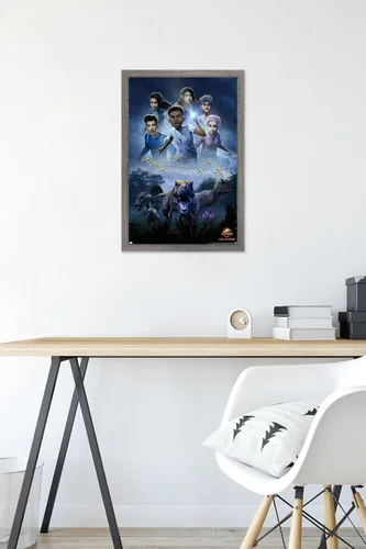 Vista 6 de Trends International Jurassic World: Camp Cretaceous - Póster de pared de una hoja, 14.72 x 22.37 pulgadas, versión enmarcada de madera de granero