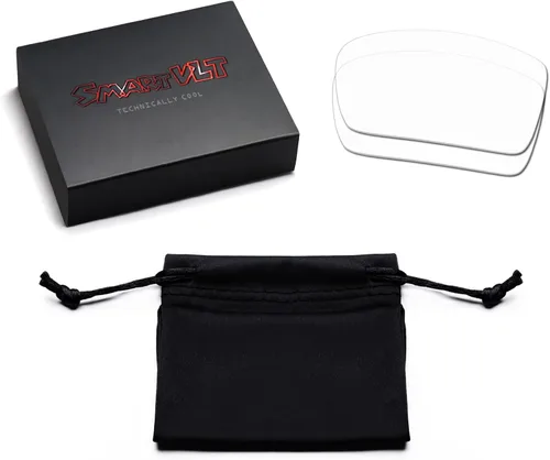 Vista 8 de SmartVLT Juego de 5 lentes de repuesto para Oakley Holbrook OO9102 Sunglass Combo Pack S01, Stealth Negro y fuego Rojo y azul hielo y plata Titanio