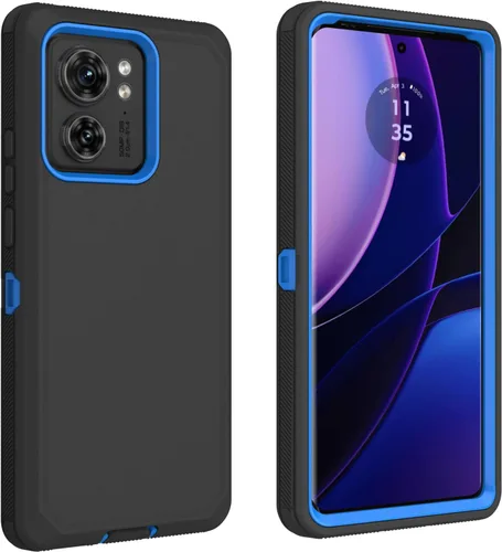 Vista 9 de Funda protectora resistente para Motorola Edge 2023 (no para la versión Edge+), resistente a prueba de golpes, a prueba de polvo, 3 en 1, para Negro
