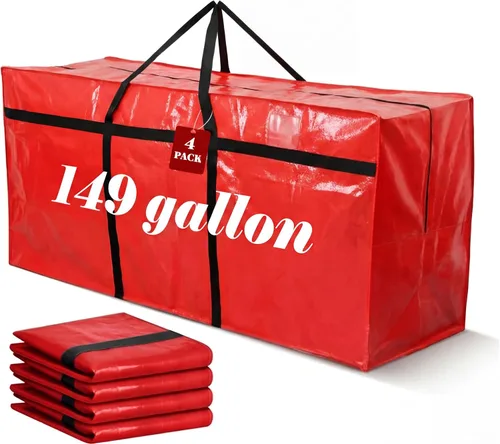 Vista 48 de 4 Piezas Bolsas de Mudanza Grandes con Cremallera y Asas Bolsas de Lona Tipo Duffle Plegables de Almacenamiento Extra Resistentes Extra Grandes