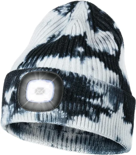 Vista 35 de MELASA Gorro unisex con luz, recargable por USB, manos libres, gorro LED, regalos de invierno para hombres Tinte amarillo albaricoque