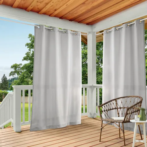 Vista 12 de Town & Country Basics Cabana - Cortinas pesadas para interiores y exteriores, opacidad de filtrado de luz con ojales en la parte superior, repelente