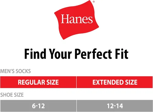 Vista 2 de Hanes Calcetines acolchados Max para hombre, absorben la humedad con control de olores, paquete múltiple