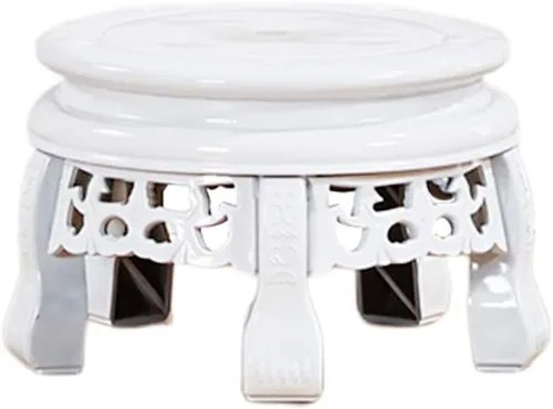 Vista 10 de Soporte de flores de plástico antiguo, soporte para plantas tallado para balcón, multicapa, taburete de flores, sala de estar, dormitorio, sala
