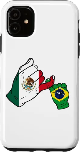 Vista 5 de Funda para iPhone 15 Familia México Brasil para padres e hijos