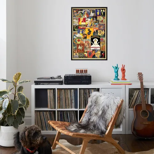 Vista 4 de AllPosters Póster de pared con anuncios vintage de bebidas sobre marco negro, 24 x 36 pulgadas