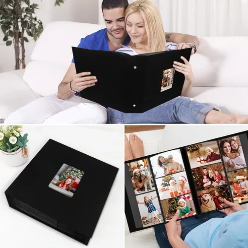 Vista 7 de Aevdor - Álbum de fotos de 4 x 6 pulgadas (10 x 15 cm) con 700 bolsillos, cubierta de cuero, capacidad extragrande para álbumes de fotos familiares