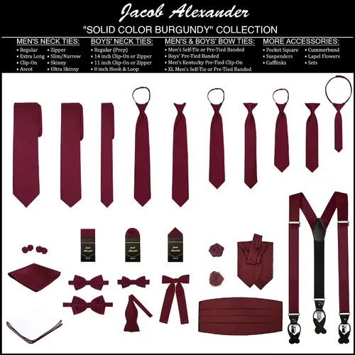 Vista 92 de Jacob Alexander Corbata regular de los hombres de color sólido