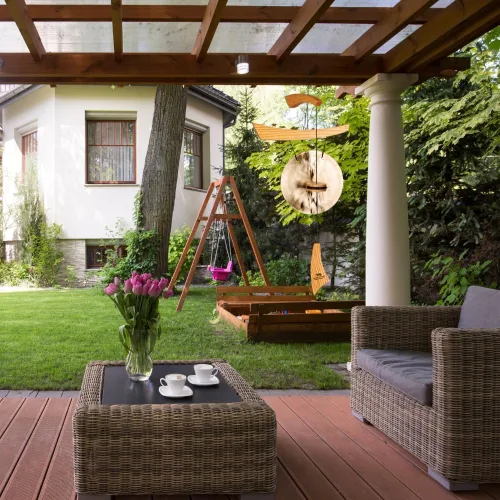 Vista 4 de Woodstock Campanillas de viento para exteriores, decoración de patio y jardín para exteriores, decoración de porche delantero, campanillas de viento