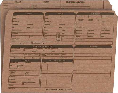 Vista 9 de NextDayLabels - Carpeta de listado de bienes raíces - Lista de panel derecho, preimpresa en cartulina duradera con lista de verificación de cierre
