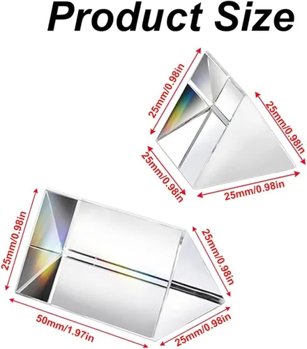 Vista 2 de Mini prisma triangular de cristal de cristal, fabricante de arco iris para aprendizaje de espectro de refracción de luz, fotografía, ciencia